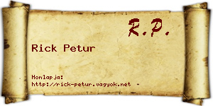 Rick Petur névjegykártya